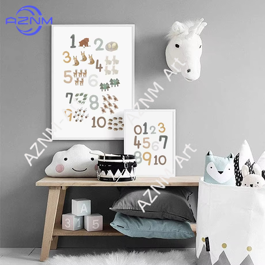 Kids Educational Posters - 1/2 szt. Edukacyjny Plakat z Cyframi
