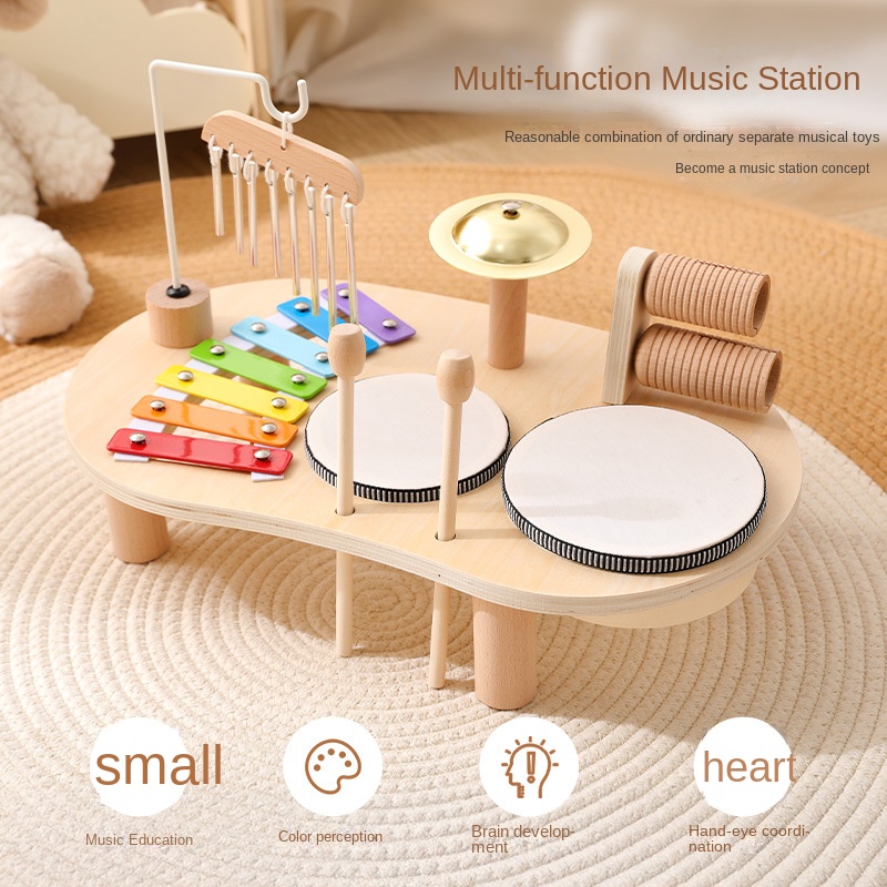 Kids Education Music - LazyChild Dziecięca zabawka edukacyjna Drewniana pozytywka
