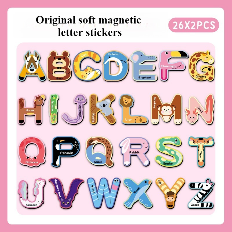 Abc Kids Early Education - 52 szt. Magnetyczne naklejki na lodówkę