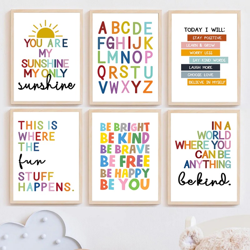 Kids Education Alphabet Numbers - Plakat edukacyjny dla dzieci: alfabet, cyfry,