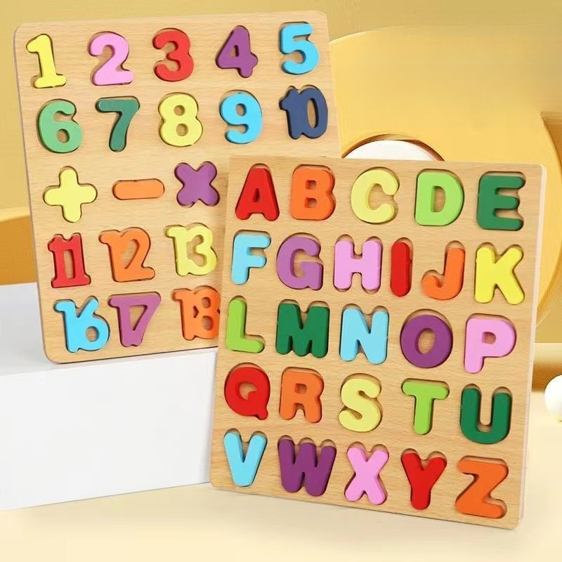 Drewniana tablica z alfabetem, – Kids Education Alphabet Numbers recenzja i cena