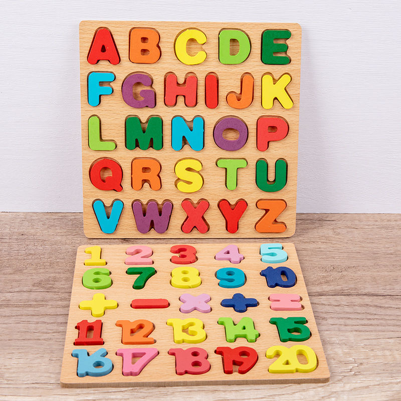 Drewniana tablica z alfabetem, – Kids Education Alphabet Numbers recenzja i cena