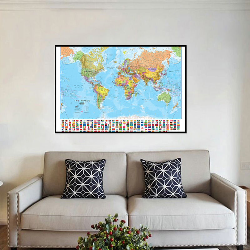 A2 Mapa świata 59 * 42 cm z fl – Kids Educational Posters recenzja i cena