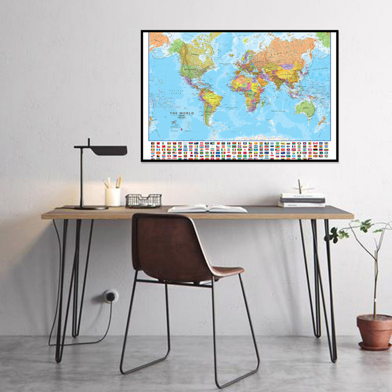 A2 Mapa świata 59 * 42 cm z fl – Kids Educational Posters recenzja i cena
